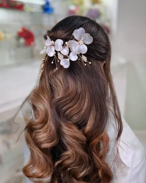 tocado de novia en resina con perlas