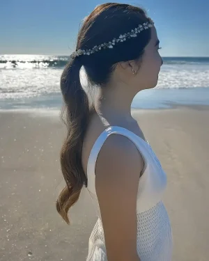 corona de novia con perlas estrella