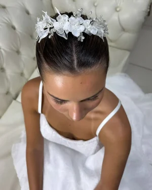 Tocado de novia en resina Betina