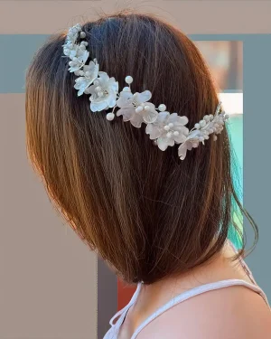 tocado de novia con perlas