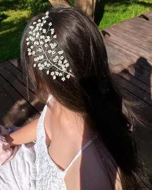 Tocado de Novia con Perlas Adriana Delicado y Natural