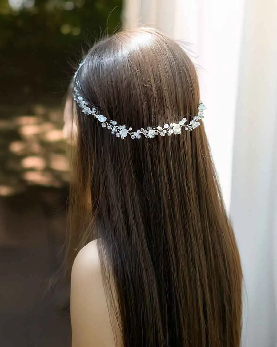 corona de novia con perlas